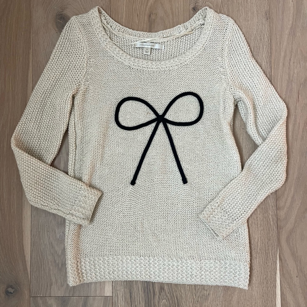 Gold & black bow sweater